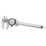 STARRETT 120A-6 Dial Caliper w/Case,6 In/150mm,White