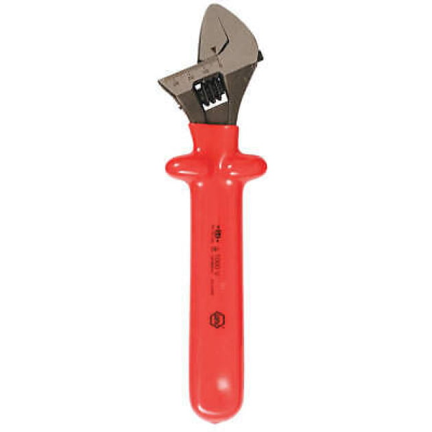 WIHA 76208 Adj. Wrench,Insulated Rubber,Natural,8"