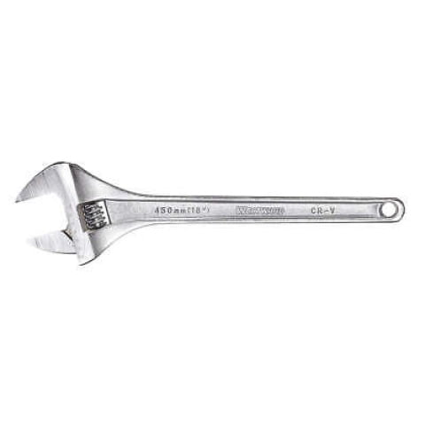 WESTWARD 31D026 Adj. Wrench,CV Steel,Chrome,18"