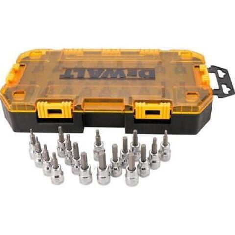 DeWALT DWMT73806 3/8-Inch Drive Socket 17 Piece Metric, SAE, and Torx Bit Set