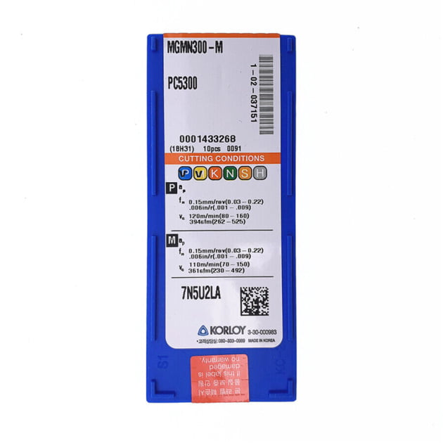 KORLOY MGMN300-M PC5300 Carbide Inserts CNC # - Image 3