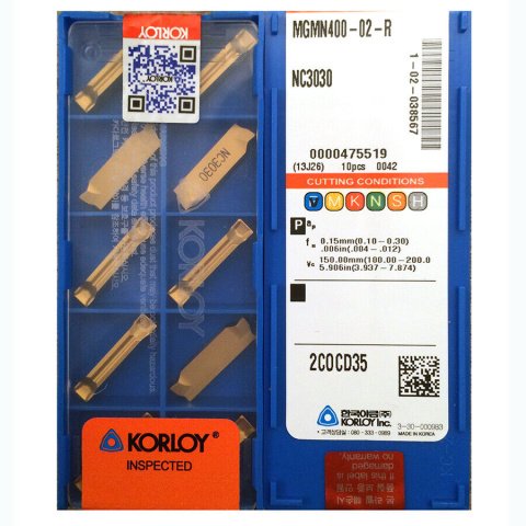 Shopping Cart 6 KORLOY MGMN400-02-R NC3030 Carbide Inserts CNC TOOL #